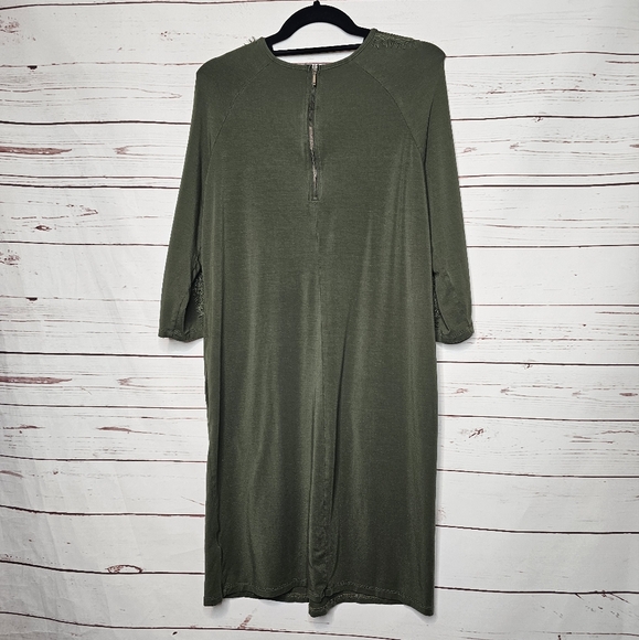 Garnet Hill Luna Lace Inset Knit Dress - Picture 2 of 11